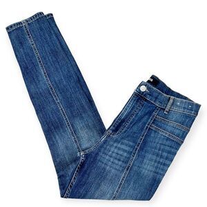 EXPRESS Super High Rise Medium Wash Slim Ankle Jeans with Stretch Size 6 R